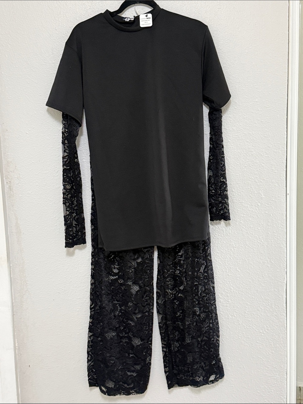 Black Lace Pants Set
